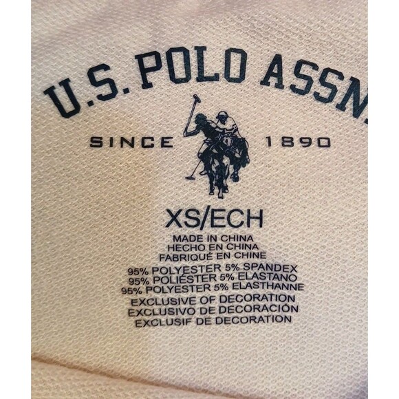 US Polo Assn Cropped T-shirt Pink Blue Logo Womens XS Stretchy Summer Vibes - Picture 13 of 16